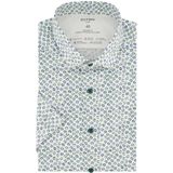 OLYMP - 24/7 - Overhemd - Wit - Korte Mouw, Dynamic Flex, Bloemen Dessin