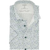 OLYMP - 24/7 - Overhemd - Wit - Korte Mouw, Dynamic Flex, Bloemen Dessin