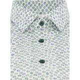 OLYMP - 24/7 - Overhemd - Wit - Korte Mouw, Dynamic Flex, Bloemen Dessin