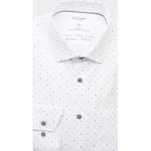 Olymp - 24/7 Overhemd - Wit - Geprint - Katoen