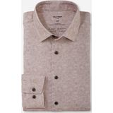 OLYMP - 24/7 Overhemd - Bruin Melange - Tricot - Strijkvriendelijk
