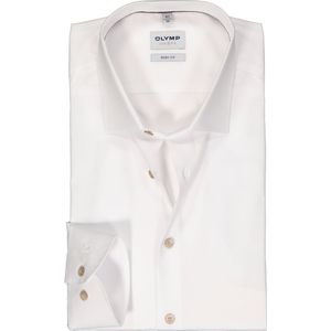 OLYMP Level 5 body fit overhemd, mouwlengte 7, popeline, wit