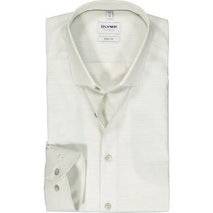 OLYMP Level 5 Overhemd - Structuur - Olijfgroen - Strijkvriendelijk