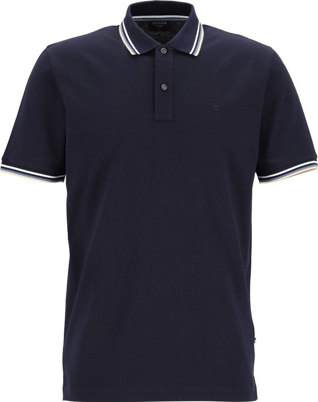OLYMP - Casual - Poloshirt - Marine Blauw - Modern Fit