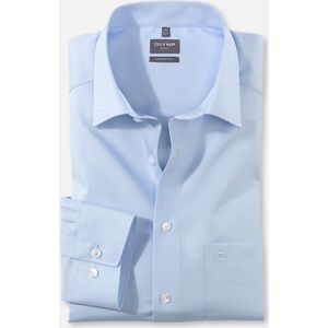 OLYMP - Comfort Fit Overhemd - Blauw - Poplin - Strijkvrij