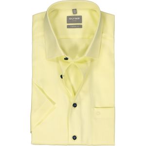 OLYMP - Comfort Fit - Overhemd - Citroengeel - Korte Mouw - Strijkvrij