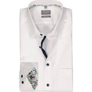 OLYMP - Heren Overhemd - Wit - Comfort Fit - Strijkvrij