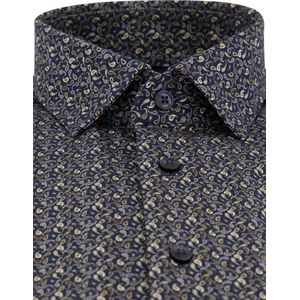 Olymp - Modern Fit Overhemd - Donkerblauw - Katoenmix