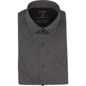 OLYMP - 24/Seven - Overhemd - Antraciet - Modern-Fit, Katoen/Polyester/Stretch