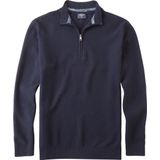 OLYMP modern fit schipperstrui katoen - structuur - korte rits - marine blauw