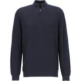 OLYMP - Trui - Blauw - 100% Katoen - Licht Getailleerd