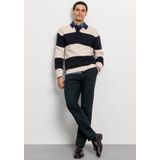 OLYMP - Casual Polo - Gebroken Wit - 45% Wol/43% Katoen/12% Nylon