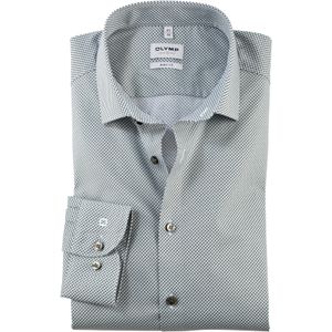 OLYMP - Level 5 - Overhemd - Licht Grijsgroen - Body Fit - Popeline