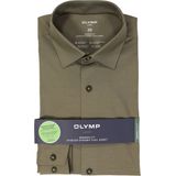 OLYMP 24/7 Overhemd - Tricot - Modderbruin - Strijkvriendelijk