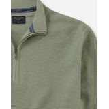 OLYMP modern fit schipperstrui katoen - structuur - korte rits - lichtgroen