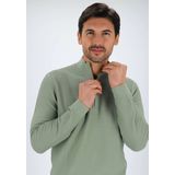 OLYMP modern fit schipperstrui katoen - structuur - korte rits - lichtgroen