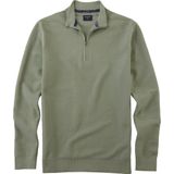 OLYMP modern fit schipperstrui katoen - structuur - korte rits - lichtgroen