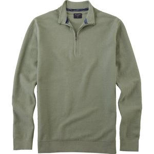 OLYMP modern fit schipperstrui katoen - structuur - korte rits - lichtgroen