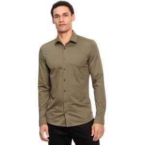 Olymp - No Six 24/7 Overhemd - Groen - Katoenmix - Extra Slim Fit
