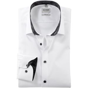 OLYMP Level 5 body fit overhemd, satijnbinding, wit