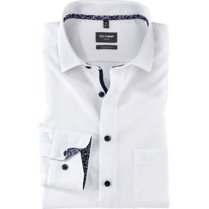 OLYMP - Modern Fit - Overhemd - Wit - Popeline