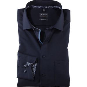 OLYMP modern fit overhemd, popeline, donkerblauw