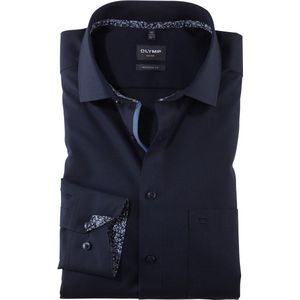 OLYMP - Modern Fit - Overhemd - Donkerblauw - Popeline
