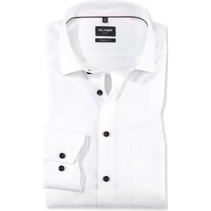 OLYMP - Modern Fit - Overhemd - Wit - Structuur