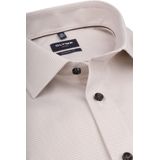 OLYMP Overhemd - Beige - Katoen - Widespread Boord - Lange Mouwen