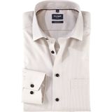 OLYMP Overhemd - Beige - Katoen - Widespread Boord - Lange Mouwen