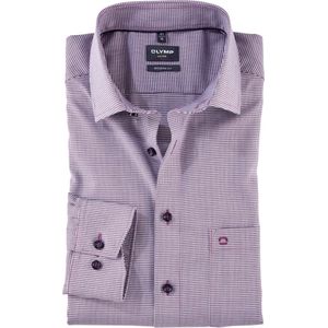 Olymp - Overhemd - Rood - Katoen - Modern Fit - Lange Mouwen