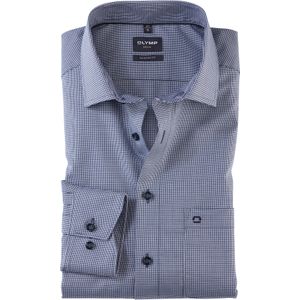 OLYMP modern fit overhemd, structuur, marine blauw