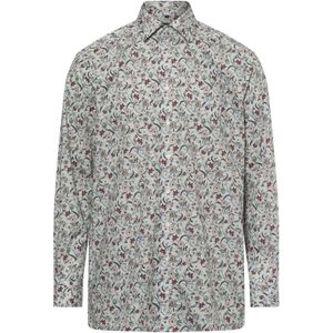 OLYMP modern fit overhemd, popeline, licht grijsgroen dessin