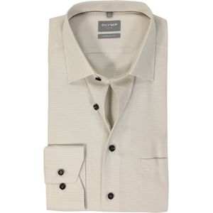 OLYMP - Grijs Effen Overhemd - 100% Katoen - Kent Kraag - Lange Mouwen