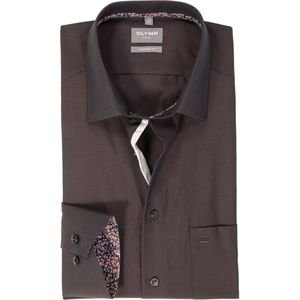 OLYMP comfort fit overhemd, popeline, bruin