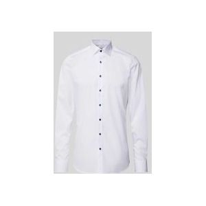 OLYMP - Effen Overhemd - Wit - 97% Katoen, 3% Elastolefin - Lange Mouwen