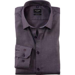 OLYMP No. 6 Six super slim fit overhemd, structuur, paars
