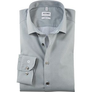 OLYMP - Level 5 - Body Fit Overhemd - Licht Grijsgroen - Mouwlengte 7 - Popeline