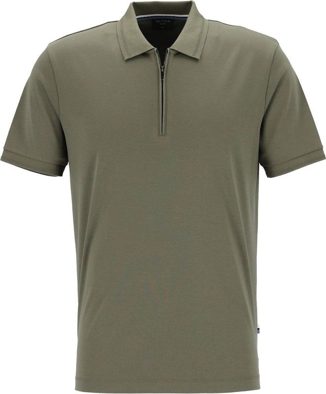 OLYMP - Casual - Polo - Olijfgroen - 100% Katoen, Modern Fit