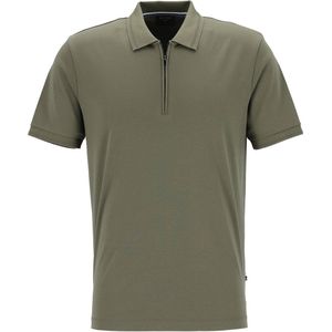 OLYMP - Casual - Polo - Olijfgroen - 100% Katoen, Modern Fit