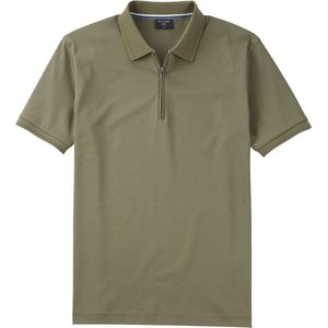 OLYMP - Casual - Poloshirt - Olijfgroen - 100% Katoen, Modern Fit