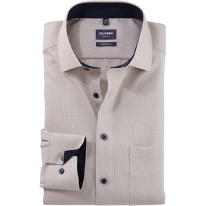 OLYMP - Luxor - Overhemd - Beige - Katoen - Modern Fit