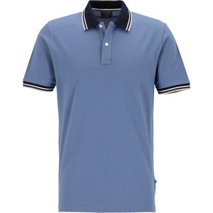 OLYMP - Casual Polo - Korte Mouwen - Blauw - Piqué