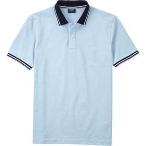 OLYMP - Casual Polo - Korte Mouwen - Blauw - Piqué - Modern Fit