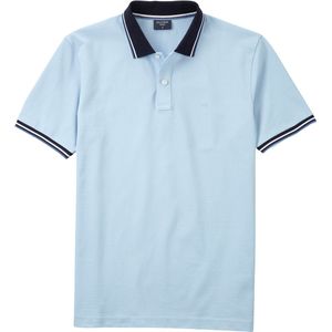 OLYMP - Korte Mouwen Polo - Blauw - 100% Katoen - Uni Dessin