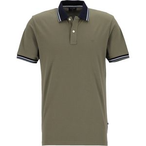 OLYMP - Casual Poloshirt - Blauw - Piqué - Korte Mouwen