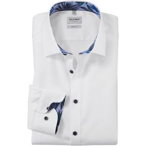 OLYMP Level 5 body fit overhemd, structuur, wit