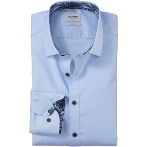 OLYMP Level 5 body fit overhemd, structuur, lichtblauw