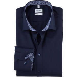 OLYMP - Overhemd - Donkerblauw - Poplin - Body Fit