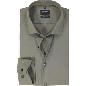 OLYMP 24/7 Overhemd - Twill - Grijsgroen - Strijkvriendelijk
